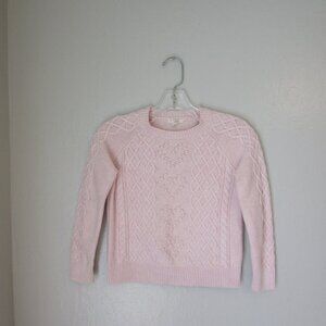 CREWCUTS Light Pink 100% Cotton Kids Medium 8-9 Pullover Long Sleeve Sweater